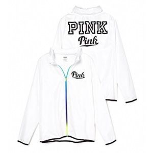 NWOT VS Pink rainbow zipper anorak